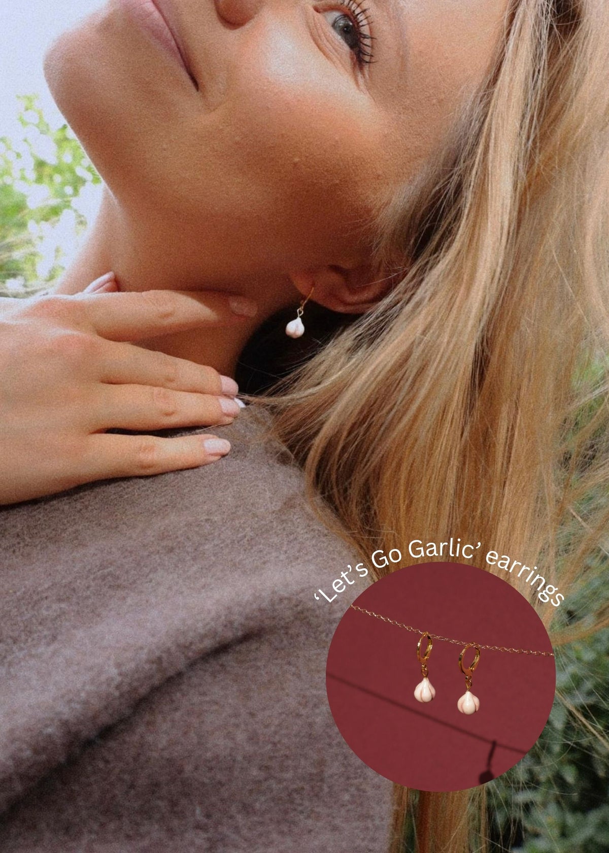Let's Go Garlic Charm Earrings