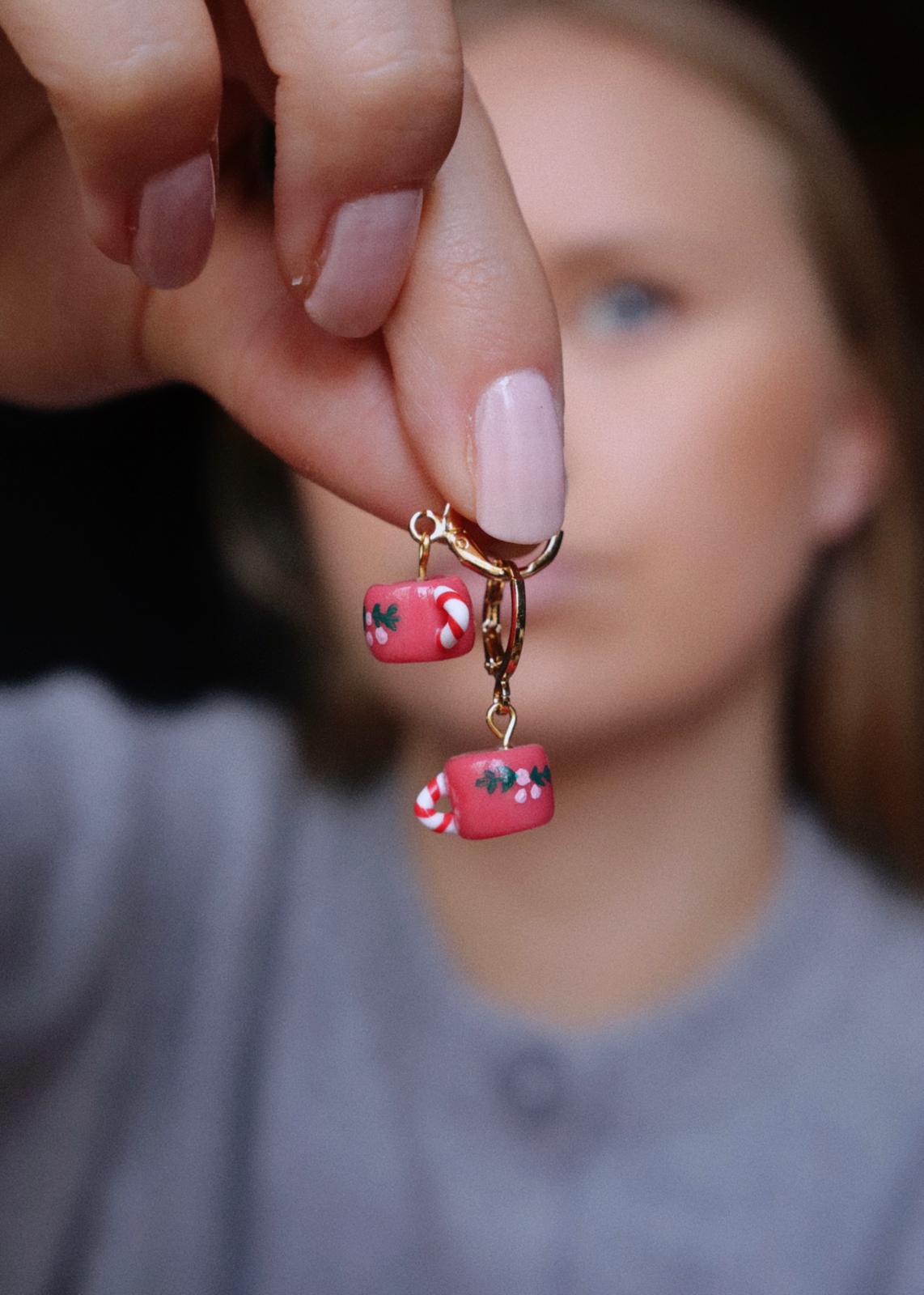 Christmas in a Cup Charm Earrings