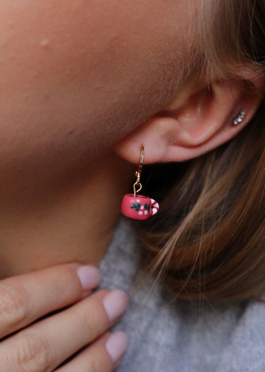 Christmas in a Cup Charm Earrings